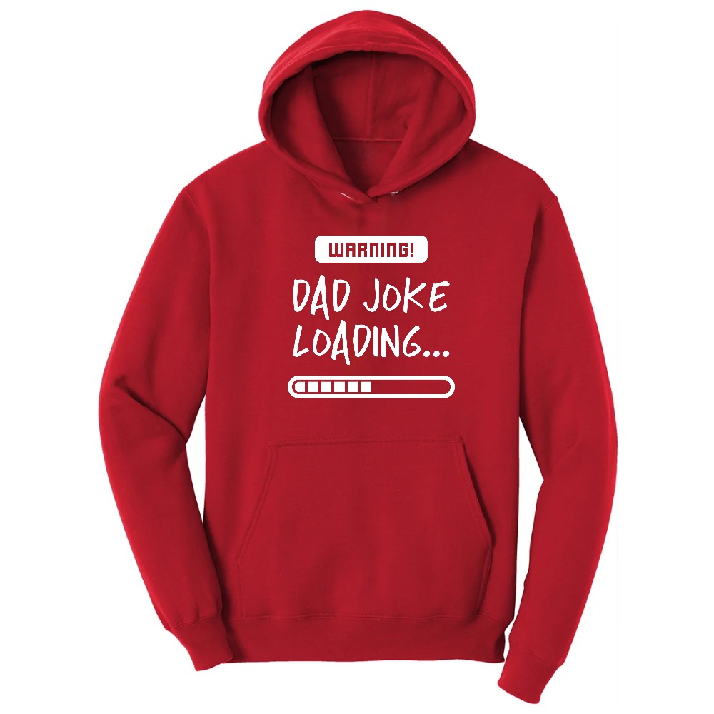 Warning Dad Joke Loading Hoodie - Red