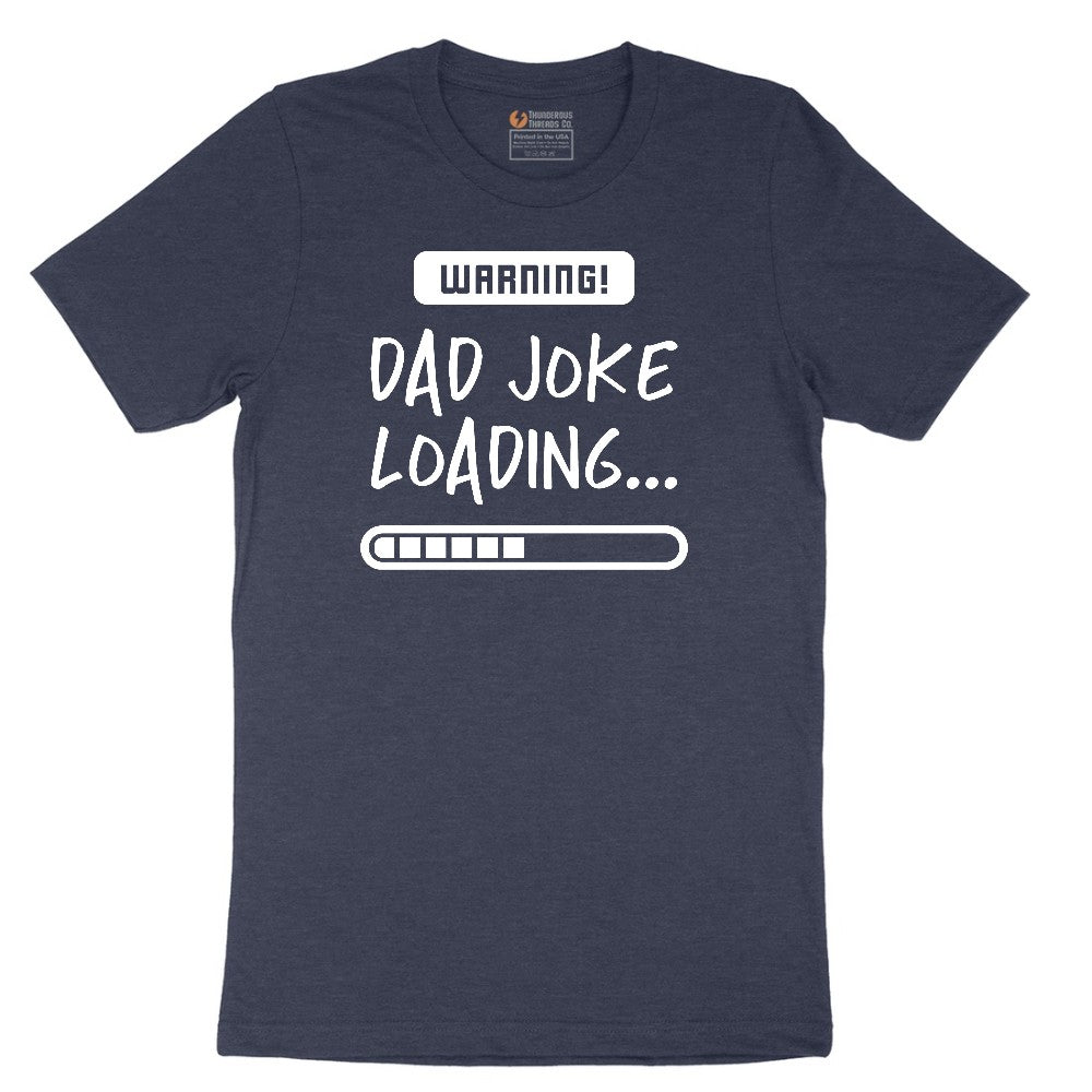 Warning Dad Joke Loading Short Sleeve Tee - Heather Navy