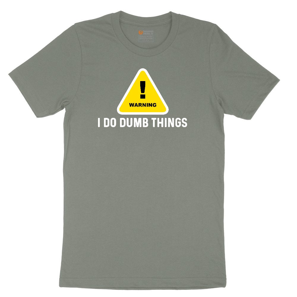 Warning I Do Dumb Things Ladies Short Sleeve Tee - Bamboo Blackout