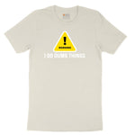 Warning I Do Dumb Things Ladies Short Sleeve Tee - Natural Heather