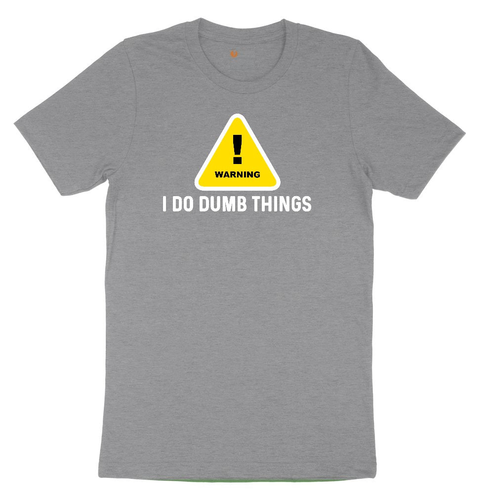 Warning I Do Dumb Things Toddler Short Sleeve Tee - Athletic Heather