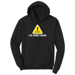 Warning I Do Dumb Things Youth Hoodie - Jet Black