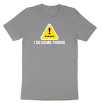 Warning I Do Dumb Things Youth Short Sleeve Tee - Athletic Heather