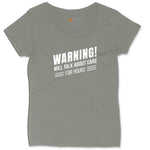 Warning Will Talk About Cars for Hours Ladies Curvy Tee - Bamboo Blackout
