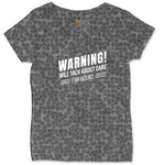 Warning Will Talk About Cars for Hours Ladies Curvy Tee - Black Leopard