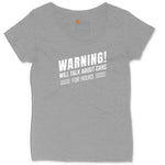 Warning Will Talk About Cars for Hours Ladies Curvy Tee - Granite Heather