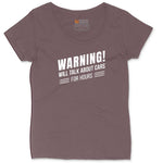 Warning Will Talk About Cars for Hours Ladies Curvy Tee - Sangria Blackout