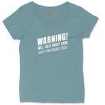 Warning Will Talk About Cars for Hours Ladies Curvy Tee - Surf Blackout