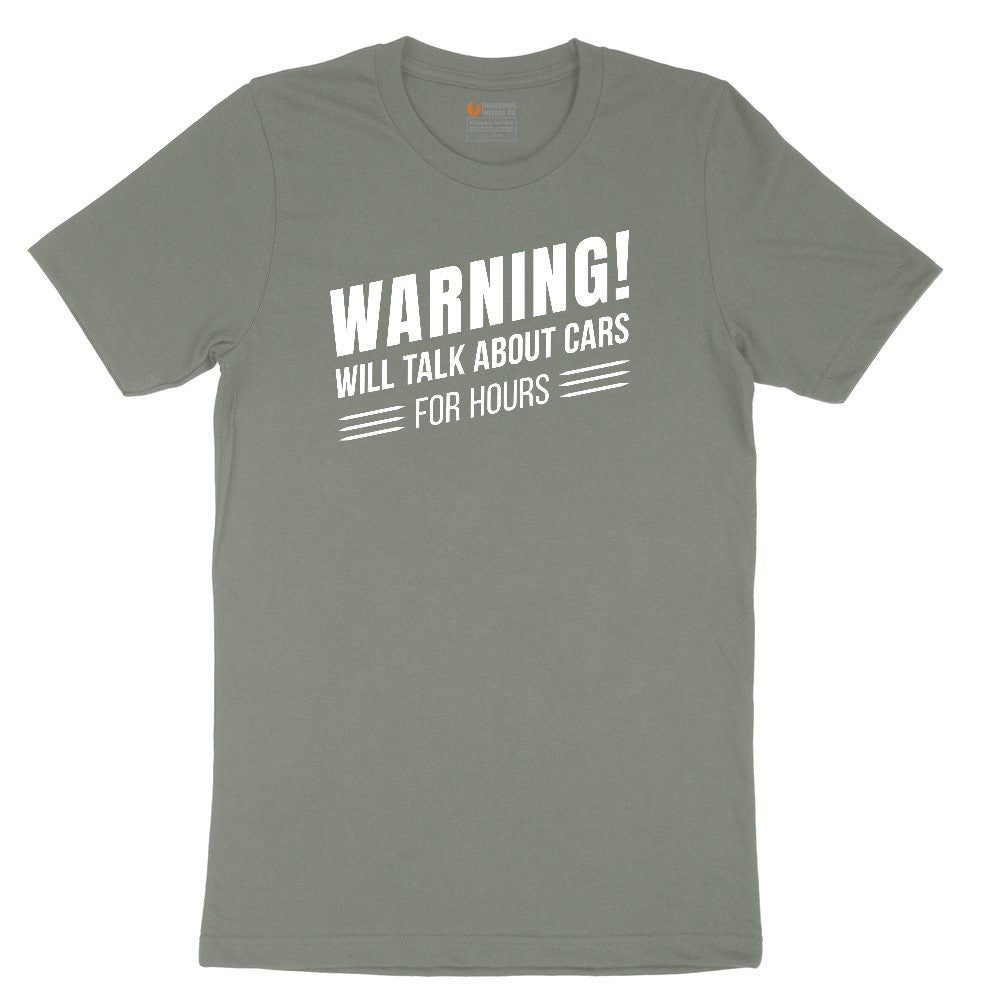 Warning Will Talk About Cars for Hours Ladies Short Sleeve Tee - Bamboo Blackout