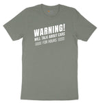 Warning Will Talk About Cars for Hours Ladies Short Sleeve Tee - Bamboo Blackout
