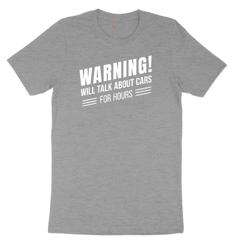 Warning Will Talk About Cars for Hours Ladies Short Sleeve Tee - Granite Heather