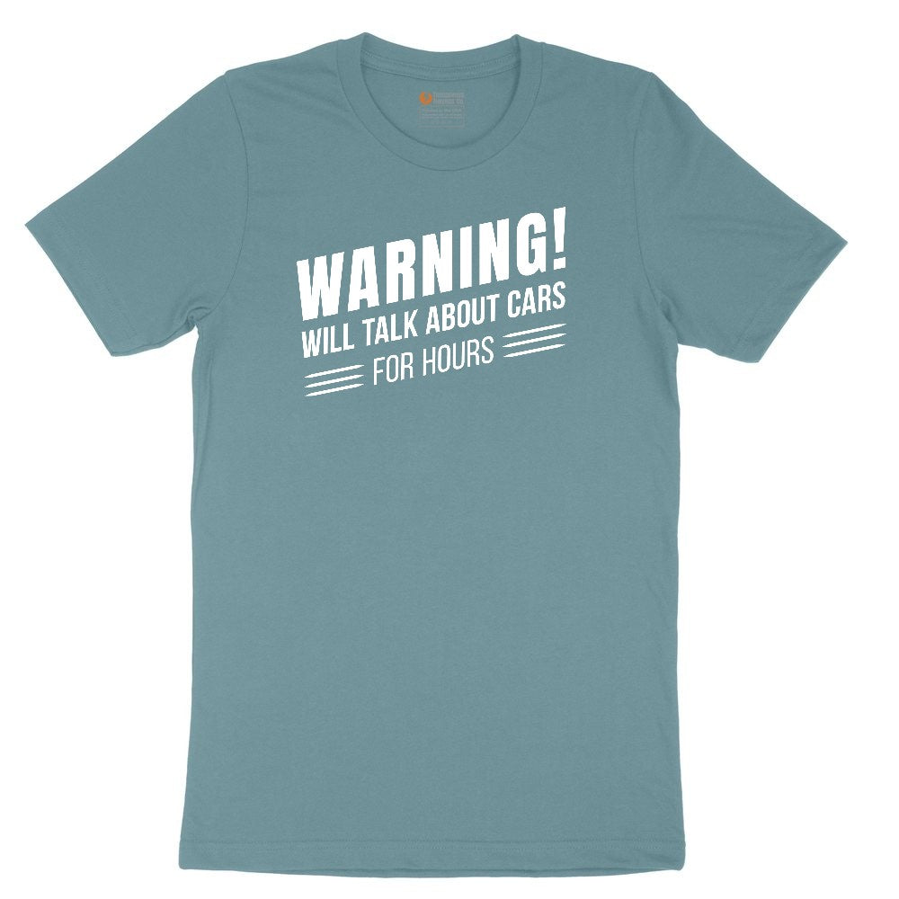 Warning Will Talk About Cars for Hours Ladies Short Sleeve Tee - Surf Blackout