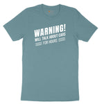 Warning Will Talk About Cars for Hours Ladies Short Sleeve Tee - Surf Blackout