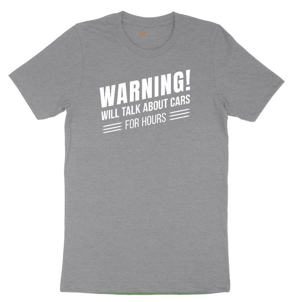 Warning Will Talk About Cars for Hours Toddler Short Sleeve Tee - Athletic Heather