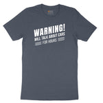 Warning Will Talk About Cars for Hours Toddler Short Sleeve Tee - Heather Navy