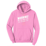 Warning Will Talk About Cars for Hours Youth Hoodie - Candy Pink
