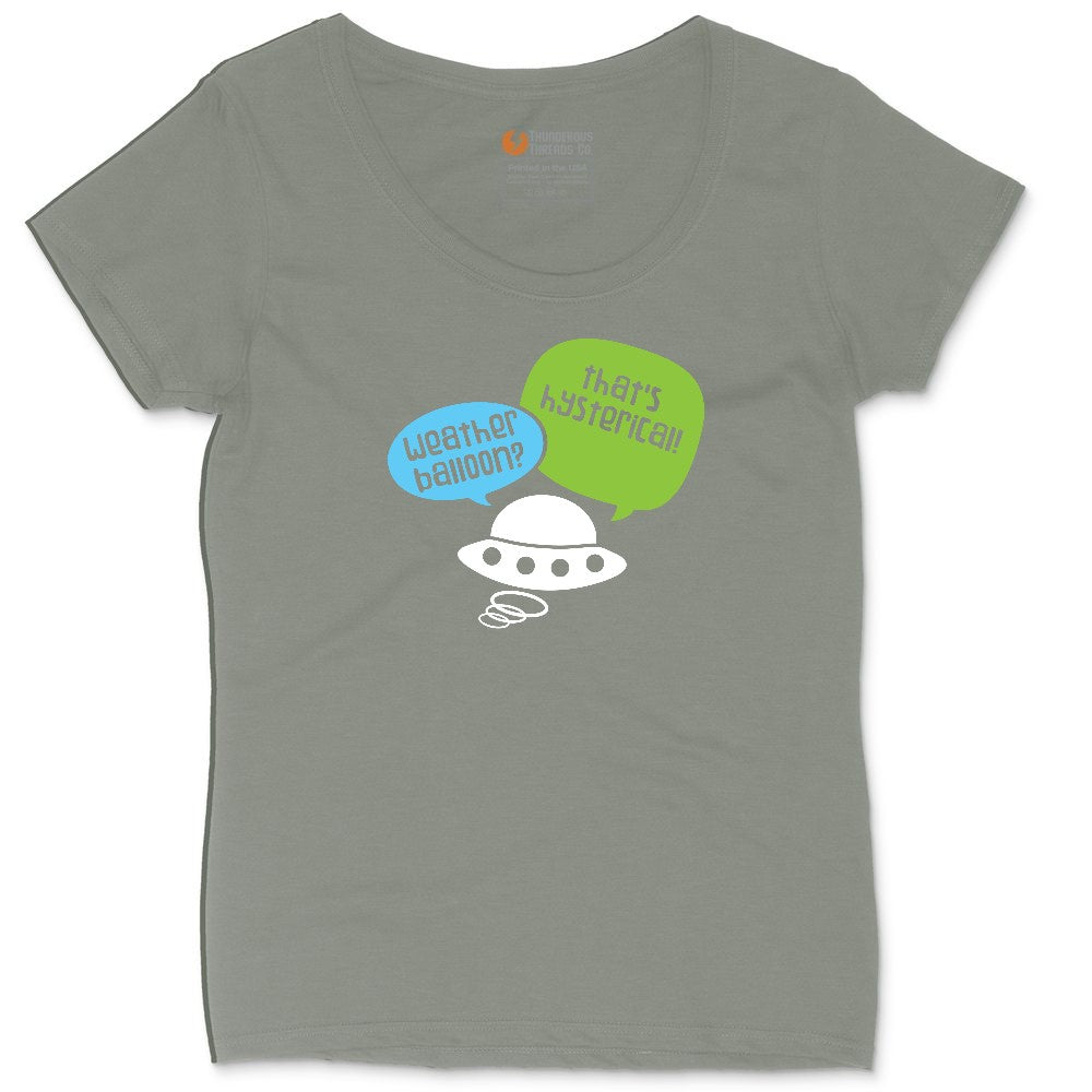 Weather Balloon Thats Hysterical Ladies Curvy Tee - Bamboo Blackout