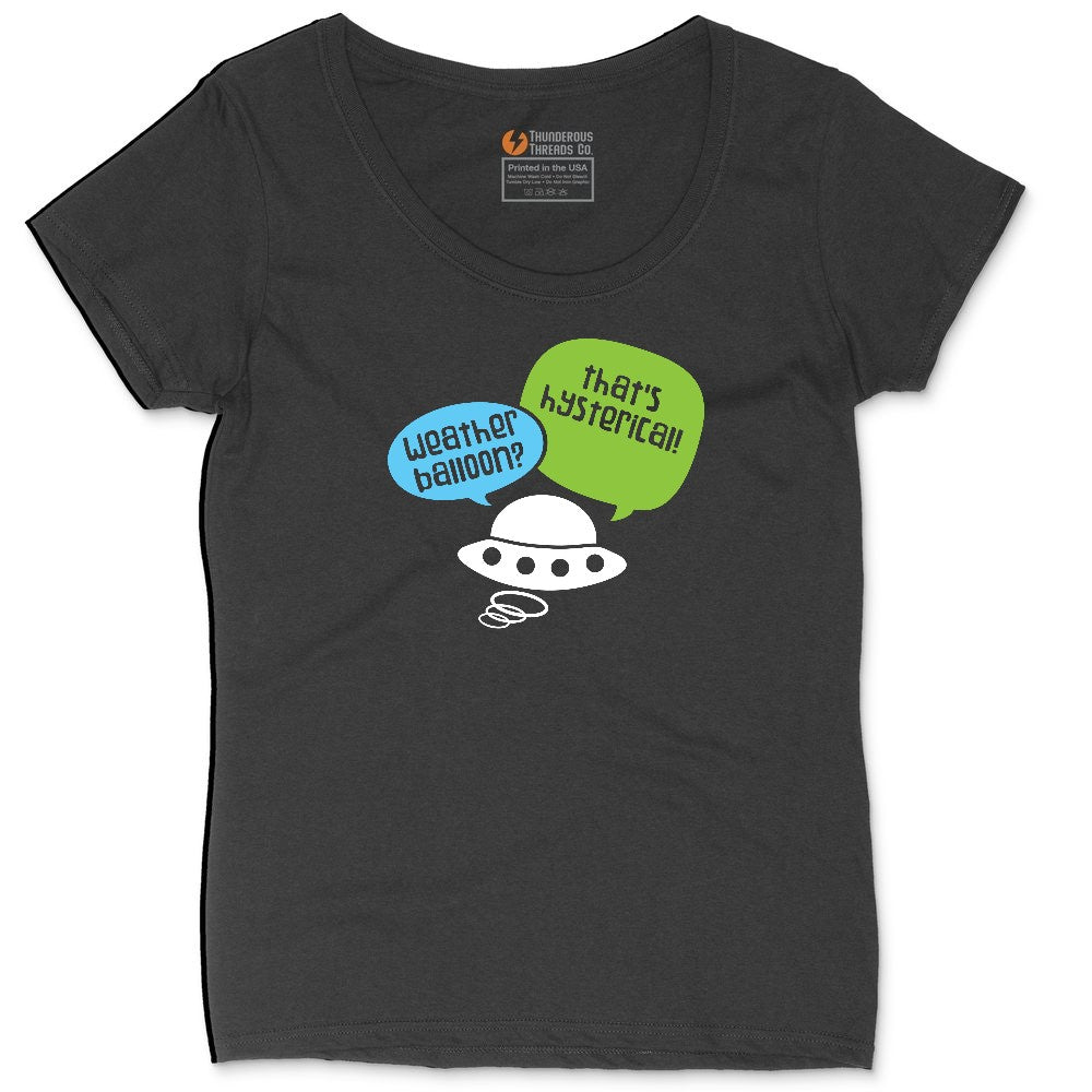 Weather Balloon Thats Hysterical Ladies Curvy Tee - Black