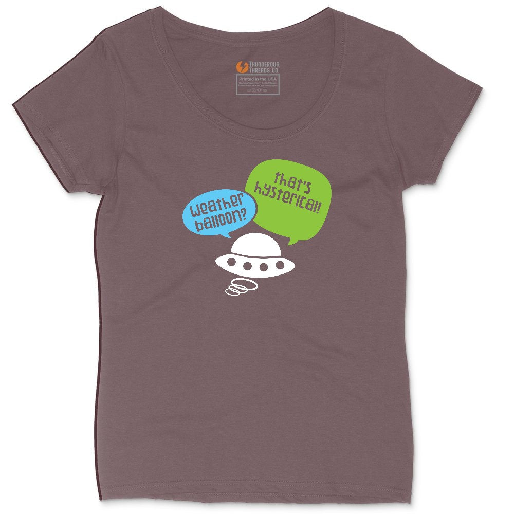 Weather Balloon Thats Hysterical Ladies Curvy Tee - Sangria Blackout