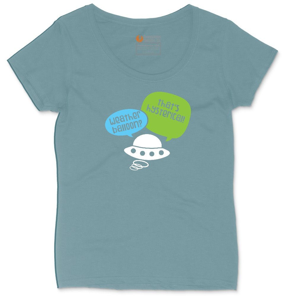 Weather Balloon Thats Hysterical Ladies Curvy Tee - Surf Blackout