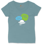 Weather Balloon Thats Hysterical Ladies Curvy Tee - Surf Blackout