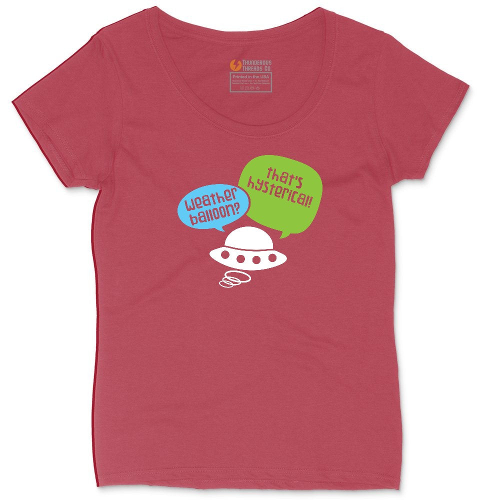 Weather Balloon Thats Hysterical Ladies Curvy Tee - Vintage Red