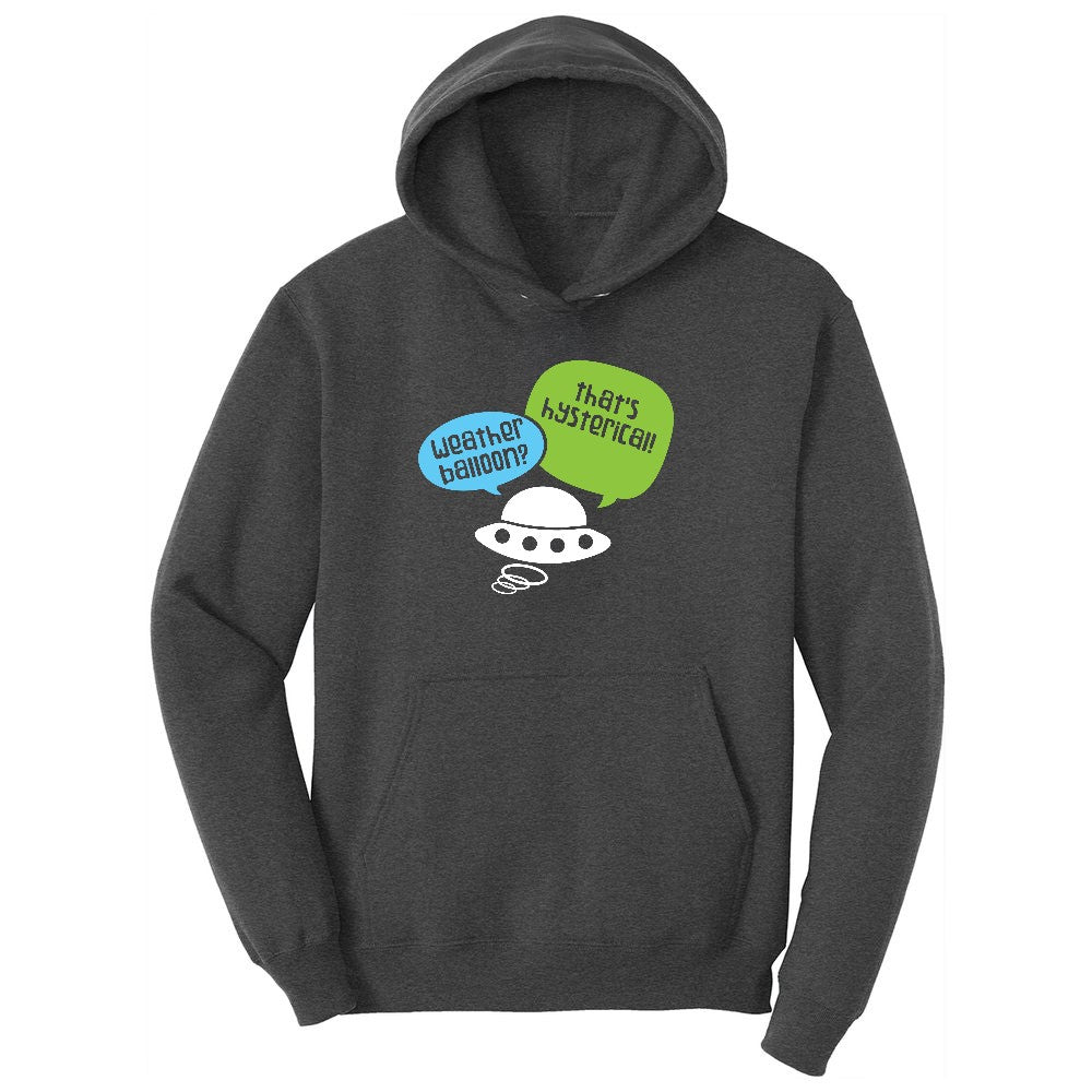 Weather Balloon Thats Hysterical Ladies Hoodie - Dark Heather Grey