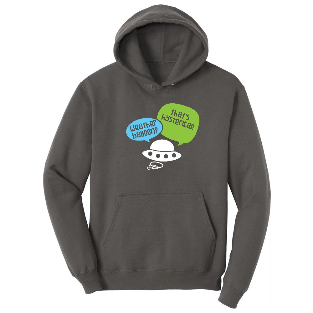 Weather Balloon Thats Hysterical Hoodie - Charcoal