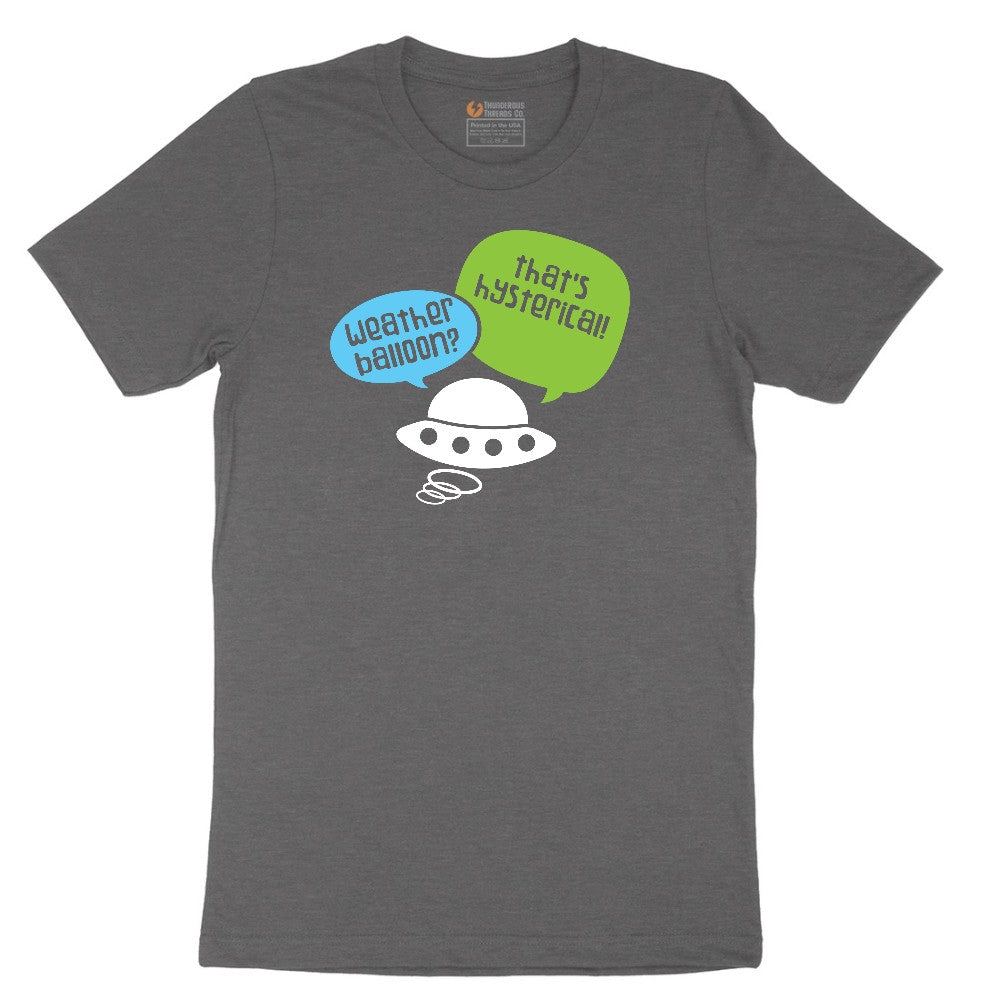 Weather Balloon Thats Hysterical Short Sleeve Tee - Dark Heather Grey