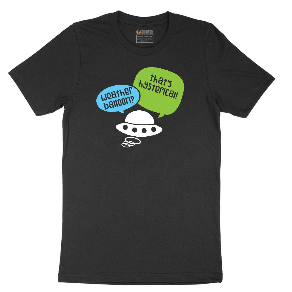 Weather Balloon Thats Hysterical Short Sleeve Tee - Jet Black