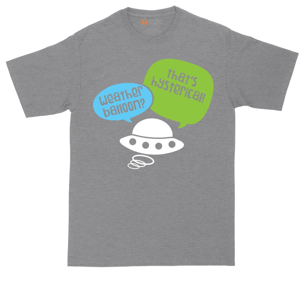 Weather Balloon Thats Hysterical tall t-shirt for men in Athletic Heather