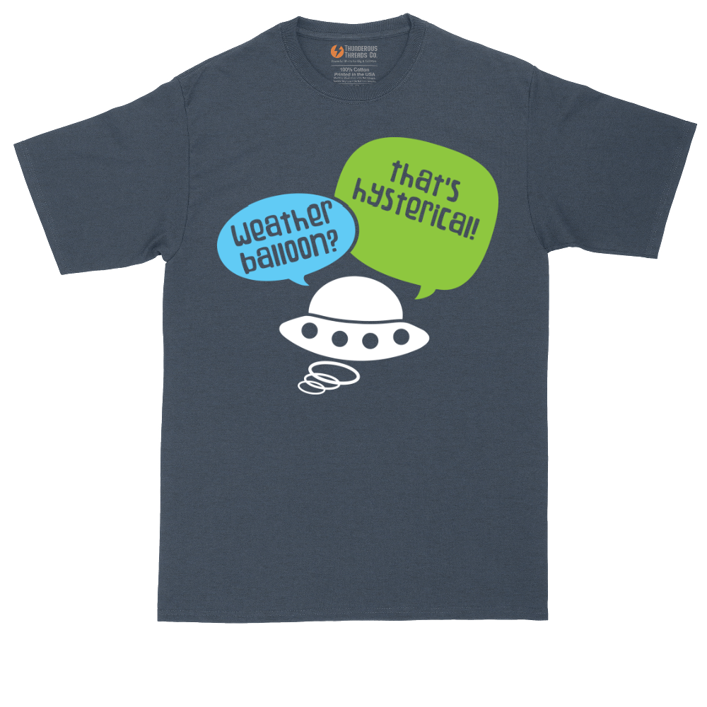 Weather Balloon Thats Hysterical tall t-shirt for men in Heather Navy