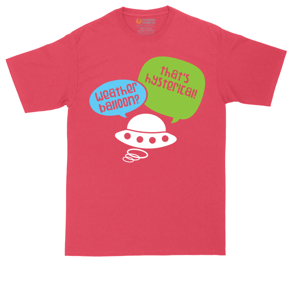 Weather Balloon Thats Hysterical tall t-shirt for men in Heather Red