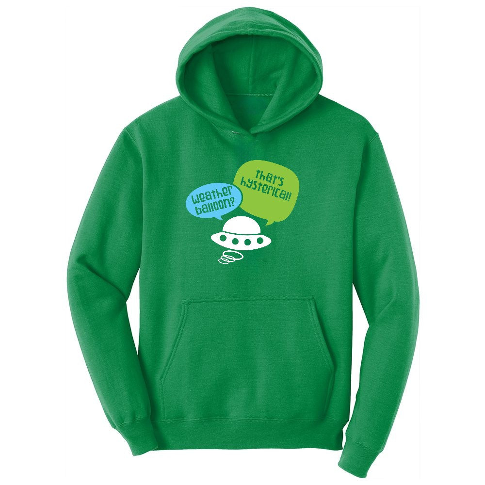 Weather Balloon Thats Hysterical Youth Hoodie - Kelly Green