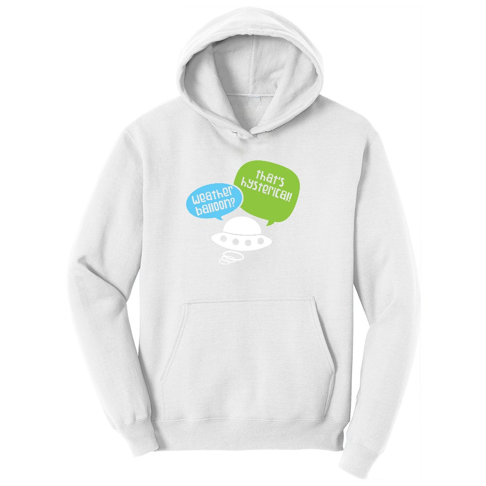 Weather Balloon Thats Hysterical Youth Hoodie - White
