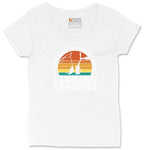 Weekend Forecast Fishing with a Chance of Drinking Ladies Curvy Tee - White