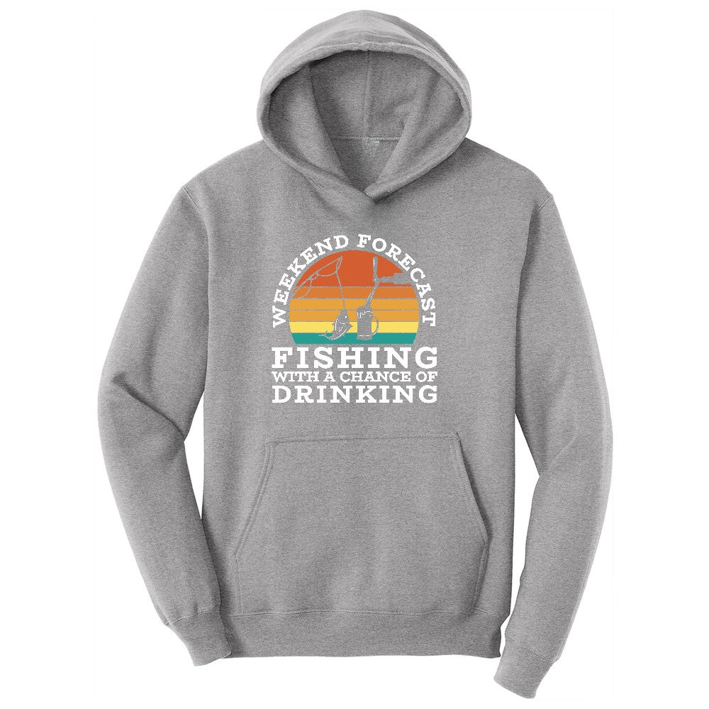 Weekend Forecast Fishing with a Chance of Drinking Ladies Hoodie - Athletic Heather