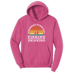 Weekend Forecast Fishing with a Chance of Drinking Ladies Hoodie - Sangria