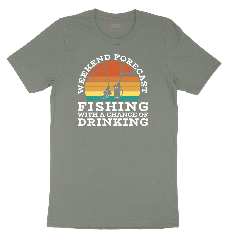 Weekend Forecast Fishing with a Chance of Drinking Ladies Short Sleeve Tee - Bamboo Blackout