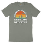 Weekend Forecast Fishing with a Chance of Drinking Ladies Short Sleeve Tee - Bamboo Blackout