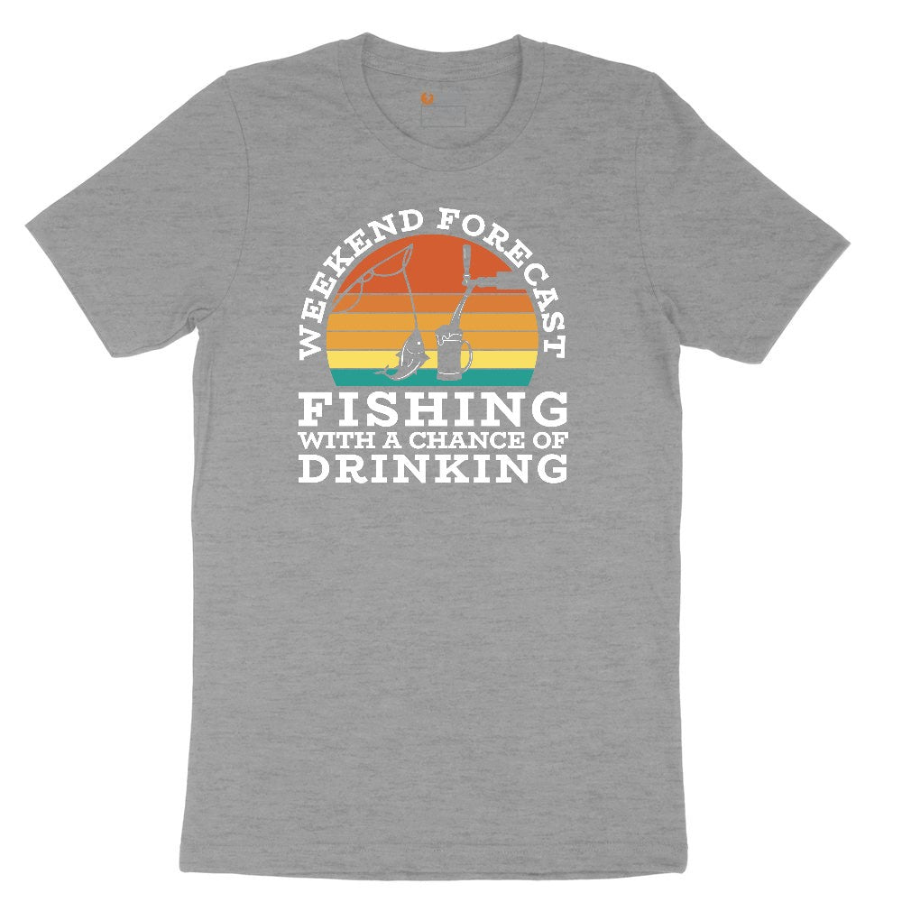 Weekend Forecast Fishing with a Chance of Drinking Ladies Short Sleeve Tee - Granite Heather