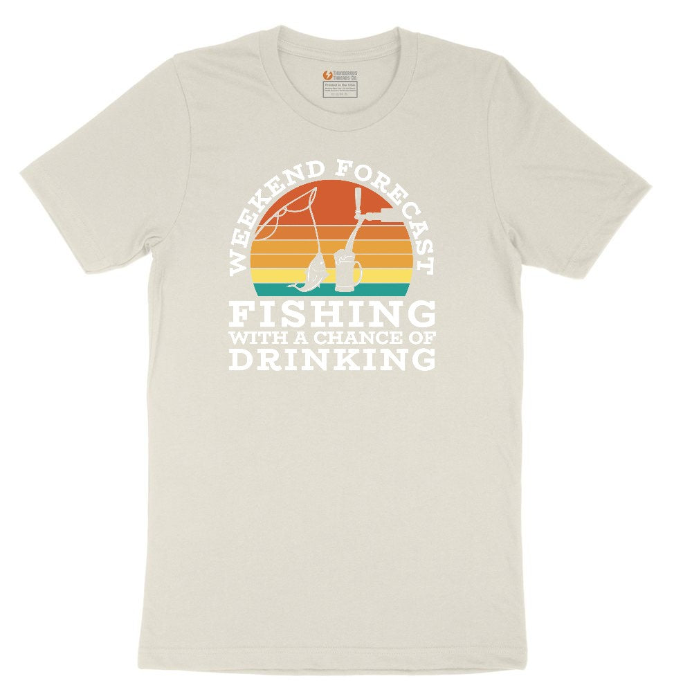 Weekend Forecast Fishing with a Chance of Drinking Ladies Short Sleeve Tee - Natural Heather