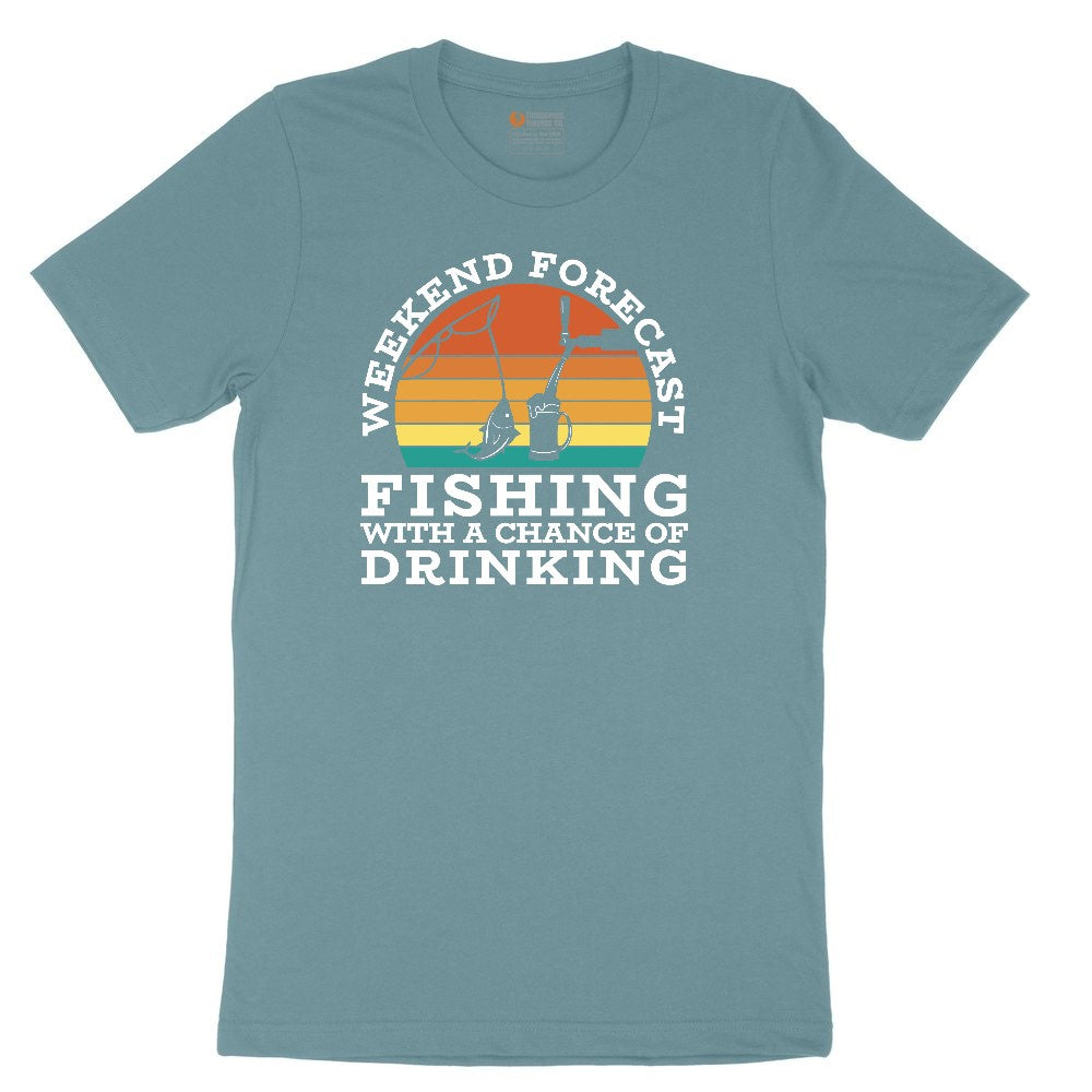 Weekend Forecast Fishing with a Chance of Drinking Ladies Short Sleeve Tee - Surf Blackout