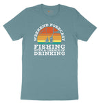 Weekend Forecast Fishing with a Chance of Drinking Ladies Short Sleeve Tee - Surf Blackout