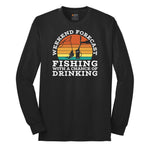 Weekend Forecast Fishing with a Chance of Drinking Long Sleeve Tee - Jet Black