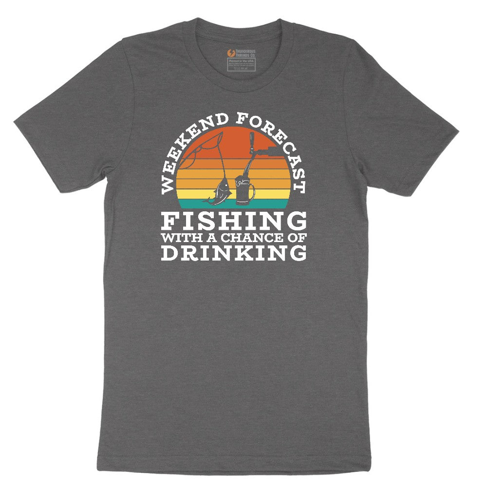 Weekend Forecast Fishing with a Chance of Drinking Short Sleeve Tee - Dark Heather Grey
