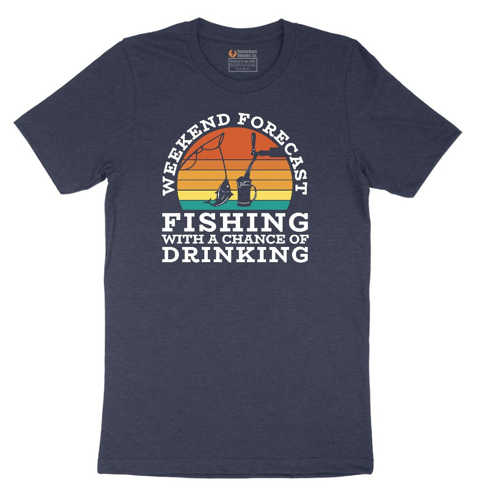 Weekend Forecast Fishing with a Chance of Drinking Short Sleeve Tee - Heather Navy