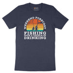 Weekend Forecast Fishing with a Chance of Drinking Short Sleeve Tee - Heather Navy