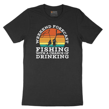 Weekend Forecast Fishing with a Chance of Drinking Short Sleeve Tee - Jet Black