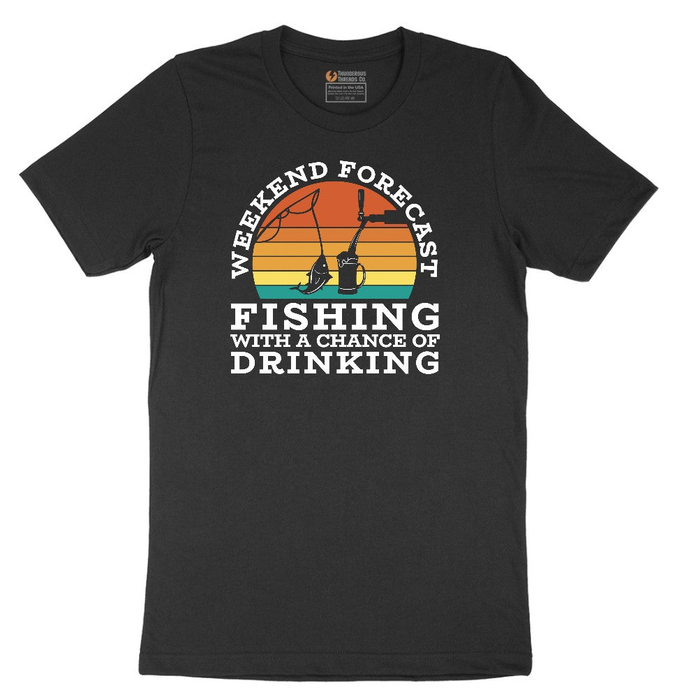 Weekend Forecast Fishing with a Chance of Drinking Short Sleeve Tee - Jet Black